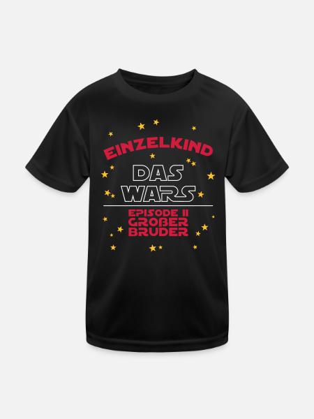 Einzelkind Das Wars Episode 2 Großer Bruder Vektor - Kinder Funktions-T-Shirt - Schwarz - Vorne