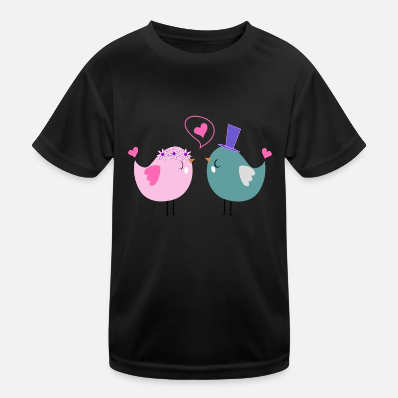 Vogel-Brautpaar Kinder Funktions-T-Shirt