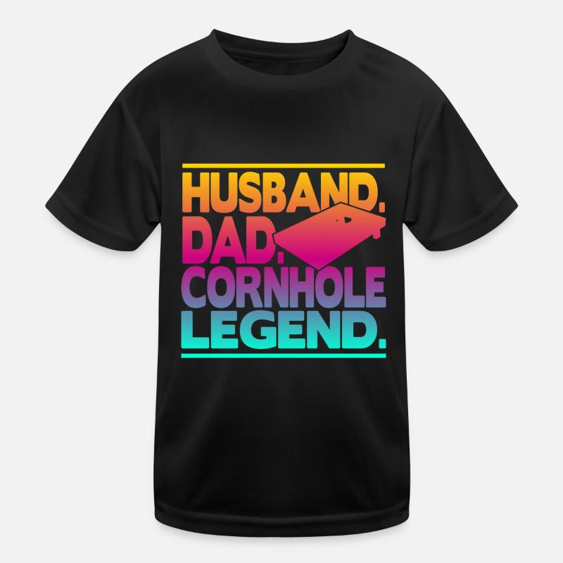 Husband Dad Cornhole Legend Kids Functional T-Shirt