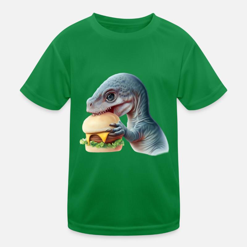 Cheeseburger Dinosauerier Kids Functional T-Shirt
