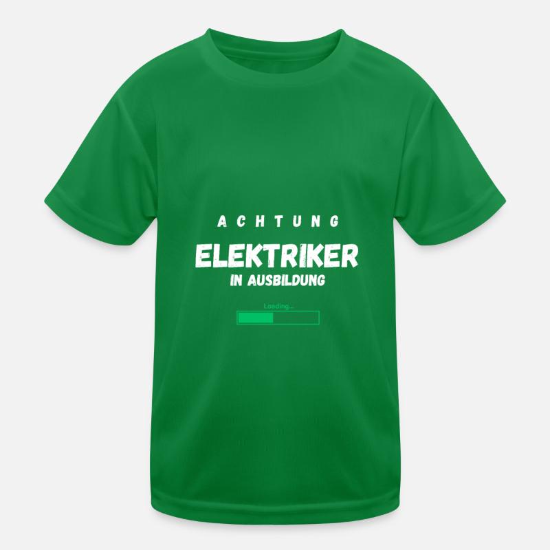 Achtung Elektriker In Ausbildung Loading Kinder Funktions-T-Shirt