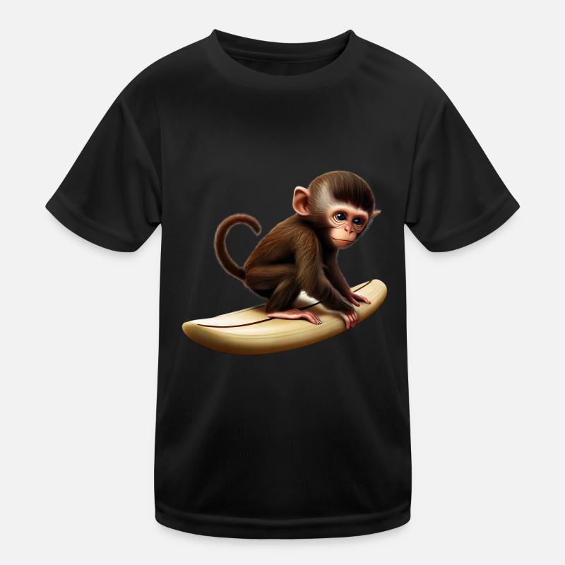 Surfer Affe Kinder Funktions-T-Shirt