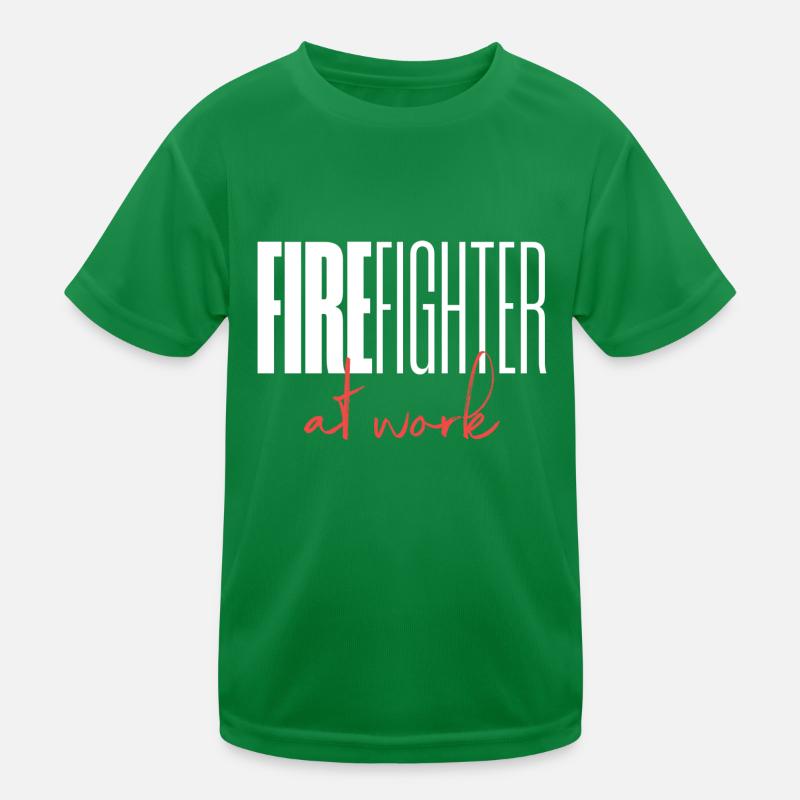 Firefighter at work Kinder Funktions-T-Shirt