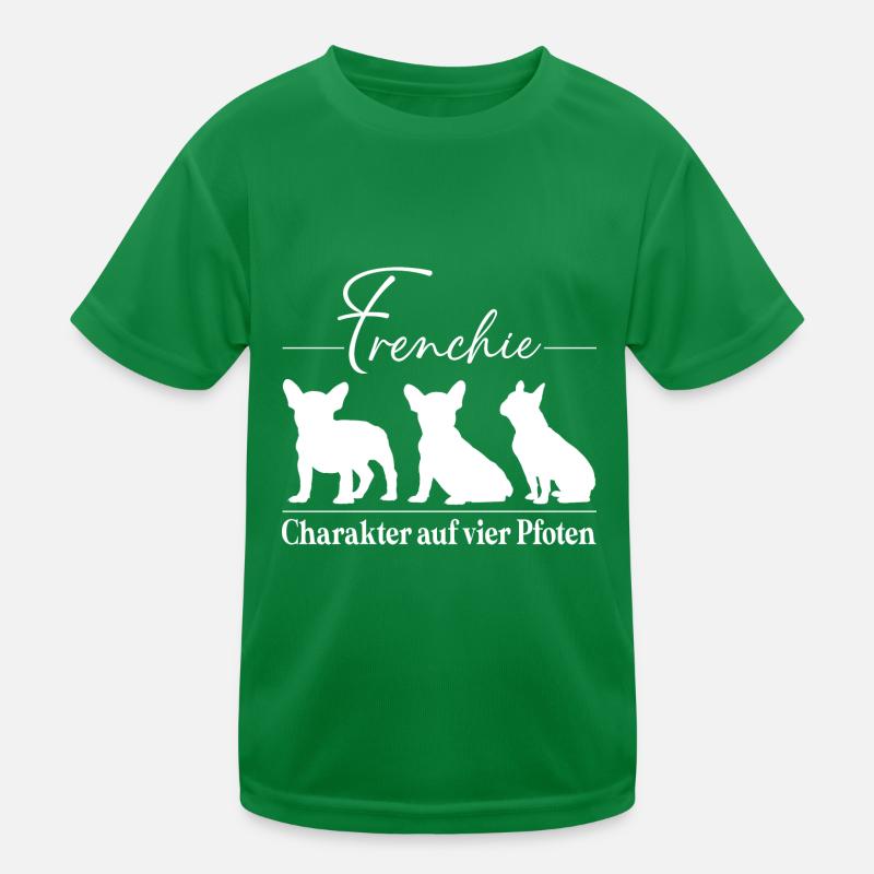 Frenchie Charakter auf vier Pfoten Kinder Funktions-T-Shirt