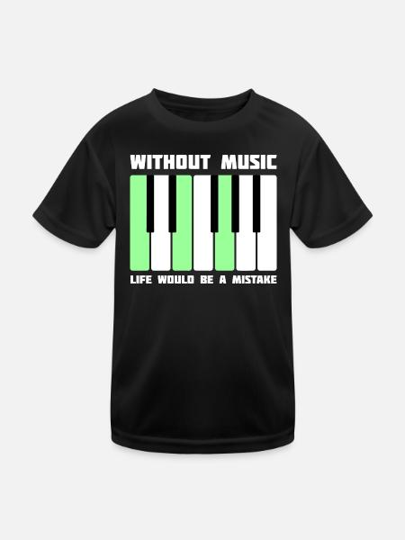 Without Music Life Would Be a Mistake - Kinder Funktions-T-Shirt - Schwarz - Vorne