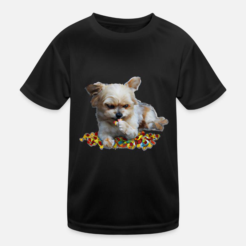Mignon chien grignote des bonbons T-shirt sport Enfant