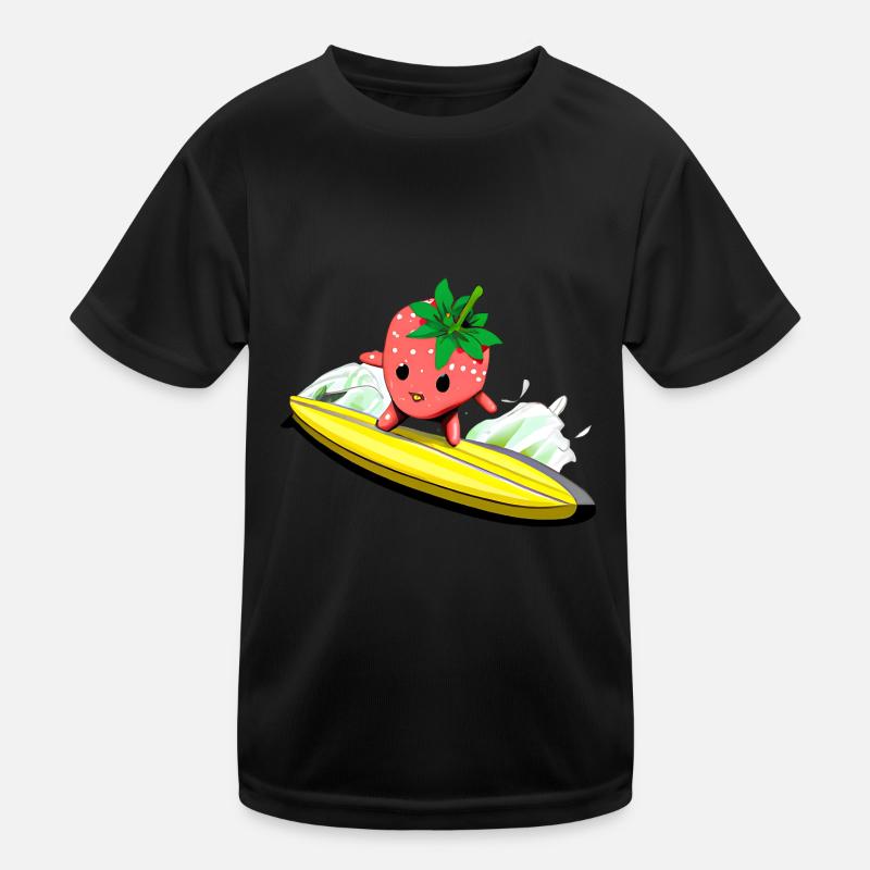 Surfende Erdbeere - Früchte Abenteuer Kinder Funktions-T-Shirt