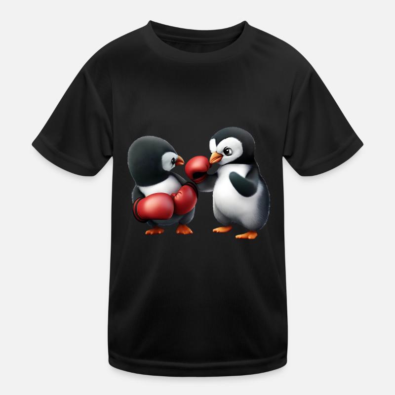 Pinguin Boxkampf Kinder Funktions-T-Shirt