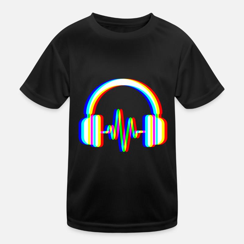 Casque Glitch – Ondes Sonores T-shirt sport Enfant