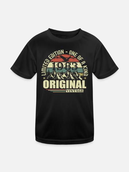 Original 1983 Vintage Retro Jahrgang 1983 geboren - Kinder Funktions-T-Shirt - Schwarz