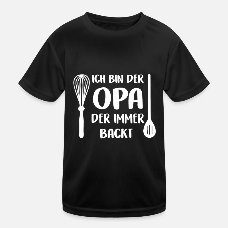 Der Opa der immer backt mit Schneebesen Kochlöffel Kinder Funktions-T-Shirt