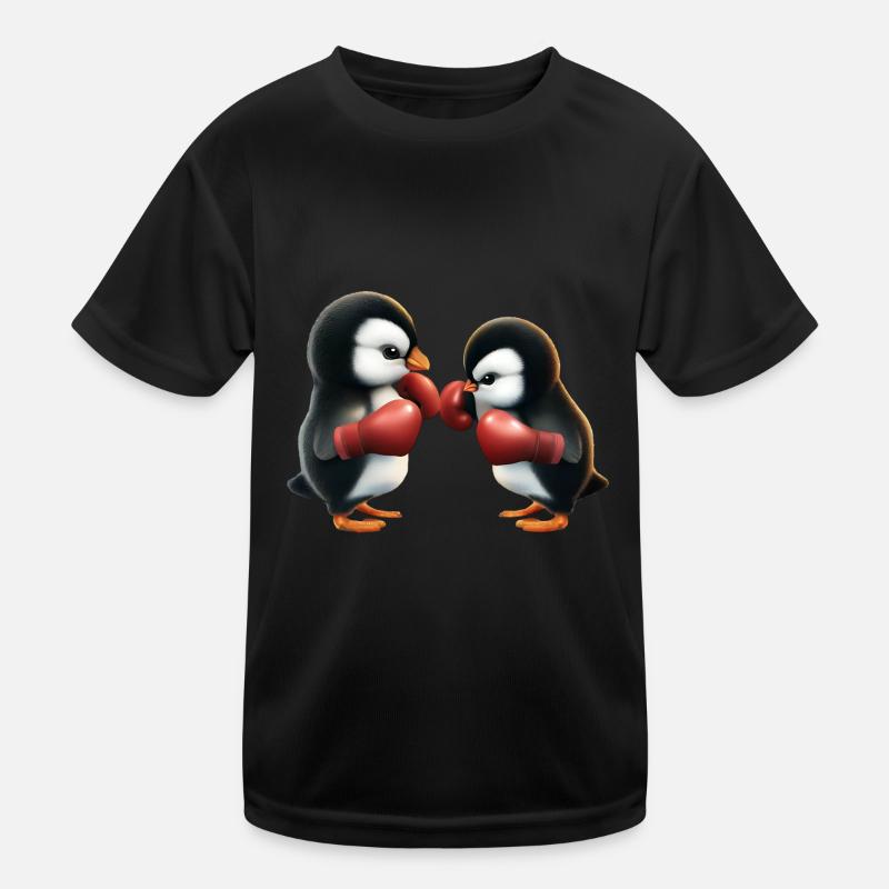 Pinguin Boxkampf Kinder Funktions-T-Shirt