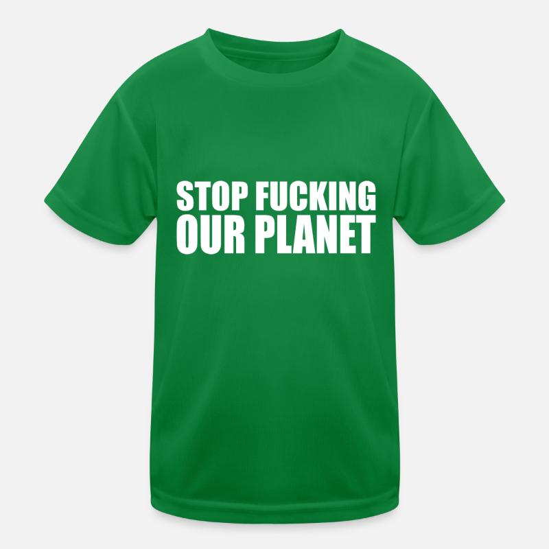 Stop fracking our planet Kinder Funktions-T-Shirt