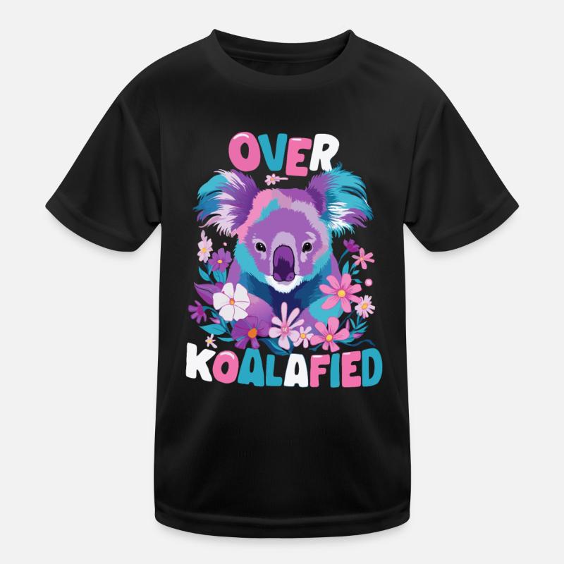 Koala Koalas Koalabär Tier - Kinder Funktions-T-Shirt - Schwarz