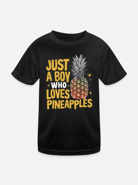 Ananas Fruit tropical hawaïen - T-shirt sport Enfant - noir - Devant
