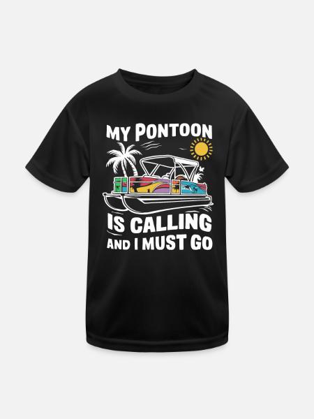 Pontoon Boat Captain Pontoon Boats - Kids Functional T-Shirt - black - Front