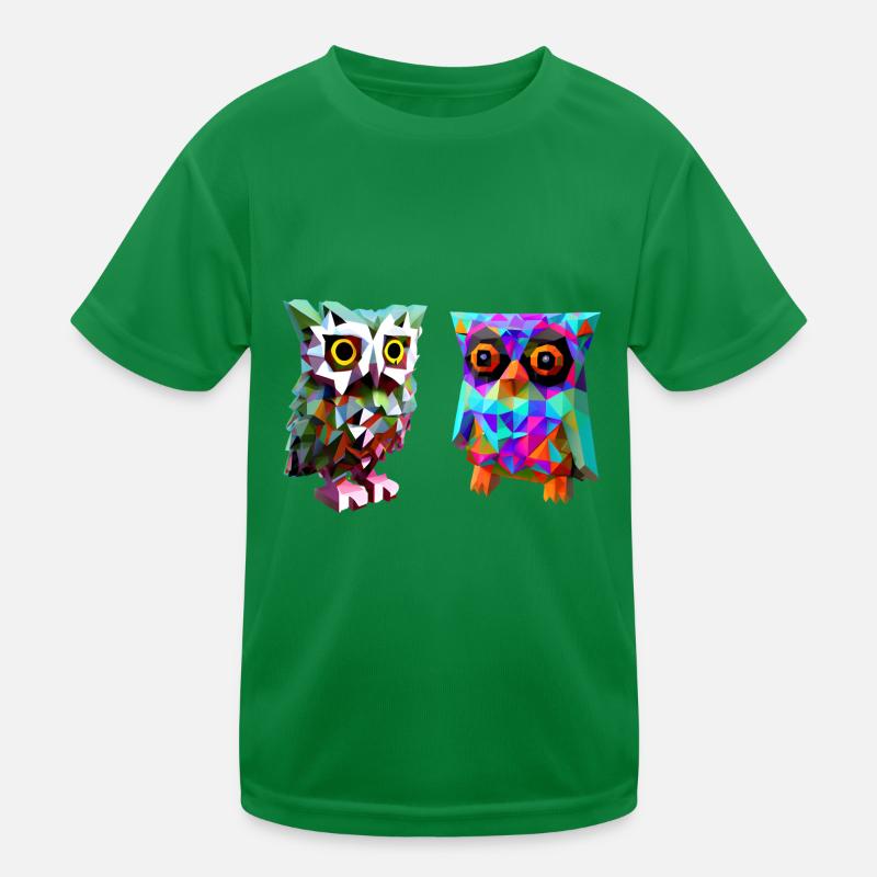 Polygon Eulen Kinder Funktions-T-Shirt