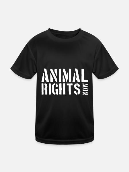 ANIMAL RIGHTS NOW - Kids Functional T-Shirt - black - Front