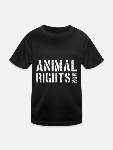 ANIMAL RIGHTS NOW - Kids Functional T-Shirt - black - Front