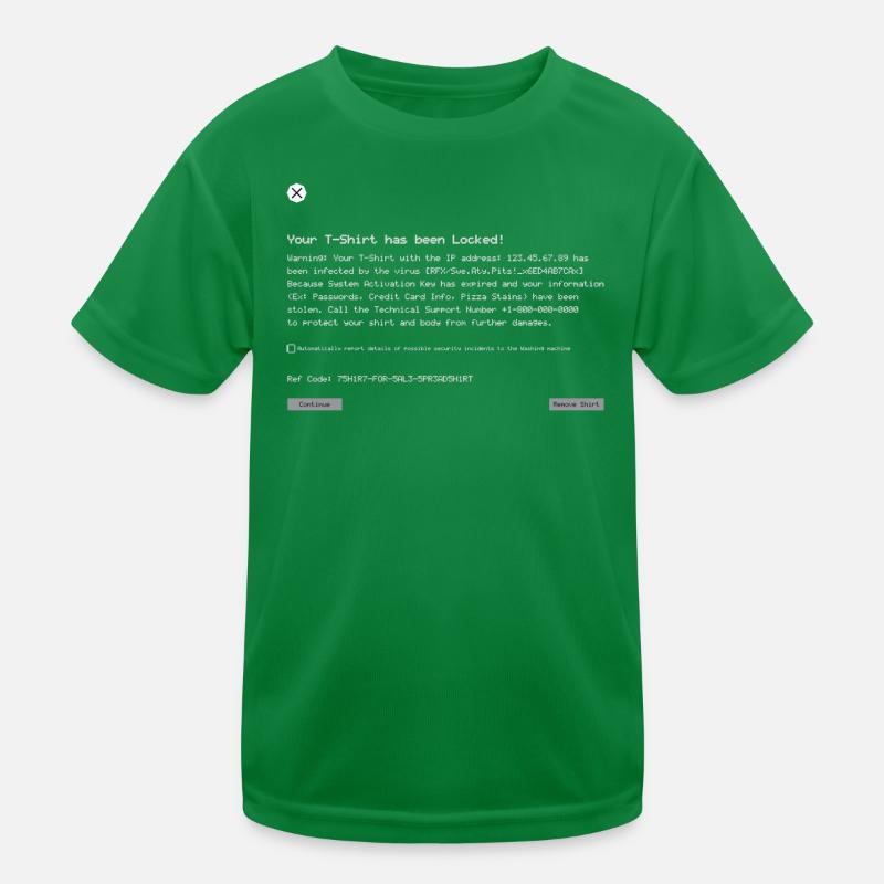 Funny Virus Error Computer Kids Functional T-Shirt