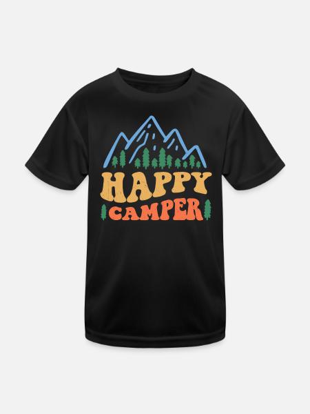 Happy Camper Retro - Kids Functional T-Shirt - black