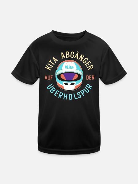 Kita-Abgänger Überholspur: Abgänger Einschulung - Kinder Funktions-T-Shirt - Schwarz - Vorne