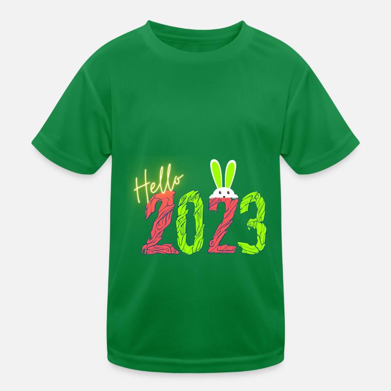 Hello 2023 happy new year Kids Functional T-Shirt