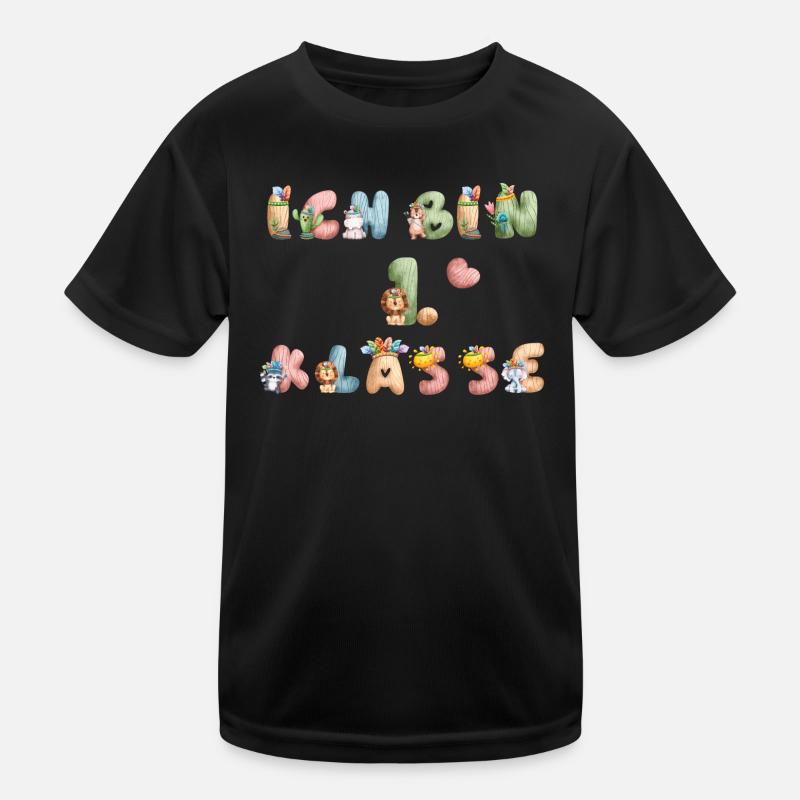 Ich bin 1. Klasse Tiere Kinder Funktions-T-Shirt