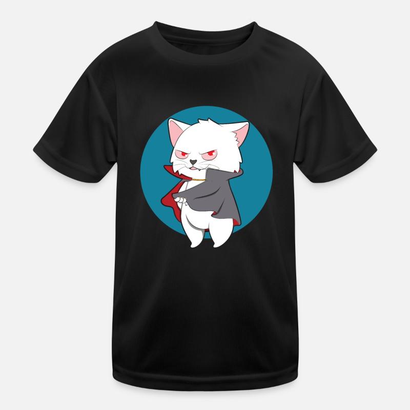 VAMPIRE CAT Halloween Vampir Horror Monster Kids Functional T-Shirt
