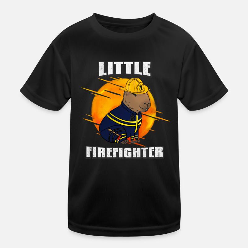 Kinder Feuerwehrmann Capybara Feuerwehr Kinder Funktions-T-Shirt