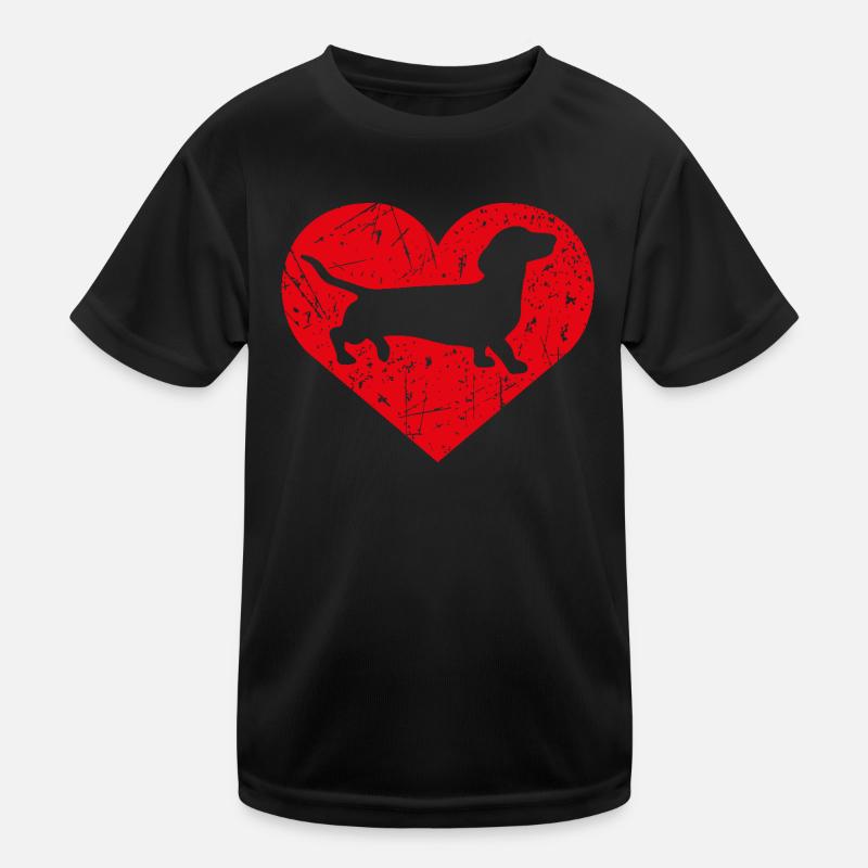 Dachshund Dachshund Heart Kids Functional T-Shirt