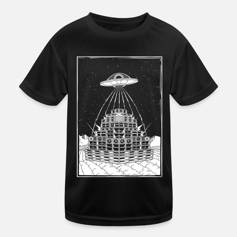 Rave Party Alien UFO Sound System Kids Functional T-Shirt