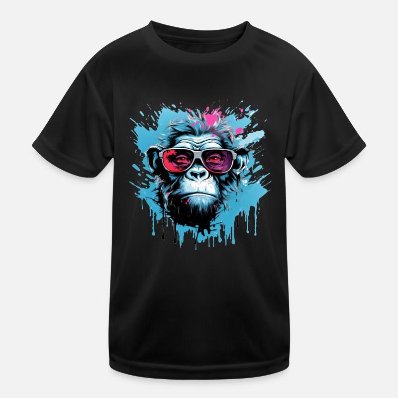 Party Gorilla mit Sonnenbrille Kinder Funktions-T-Shirt