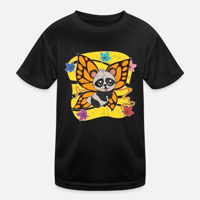 Mignon Panda Ours Animal Cadeau Panda Papillon Panda T-shirt sport Enfant