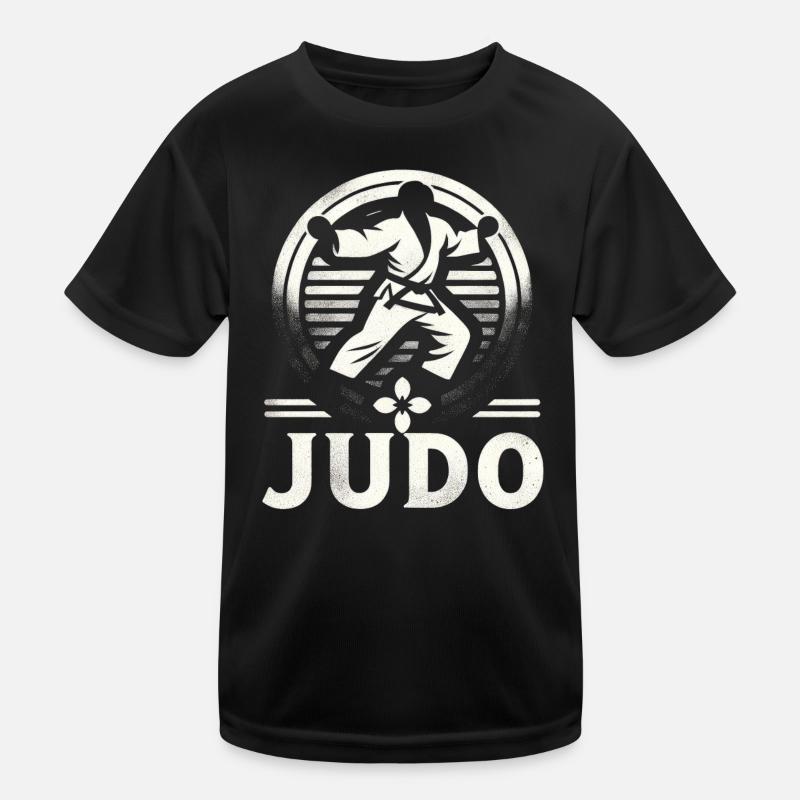 Judo Mastery Combat Emblem - Kids Functional T-Shirt - black