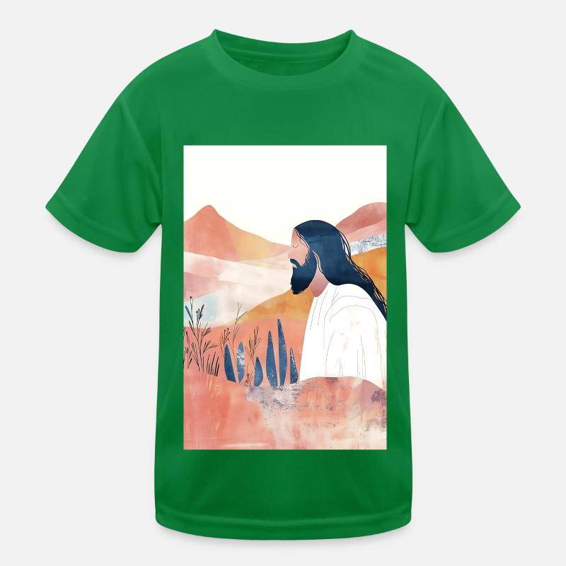 Modern Jesus Artwork Kids Functional T-Shirt