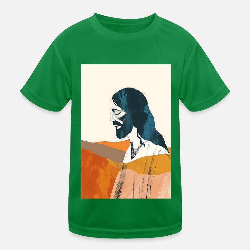 Modern Christian Art, Jesus Art Print Kids Functional T-Shirt