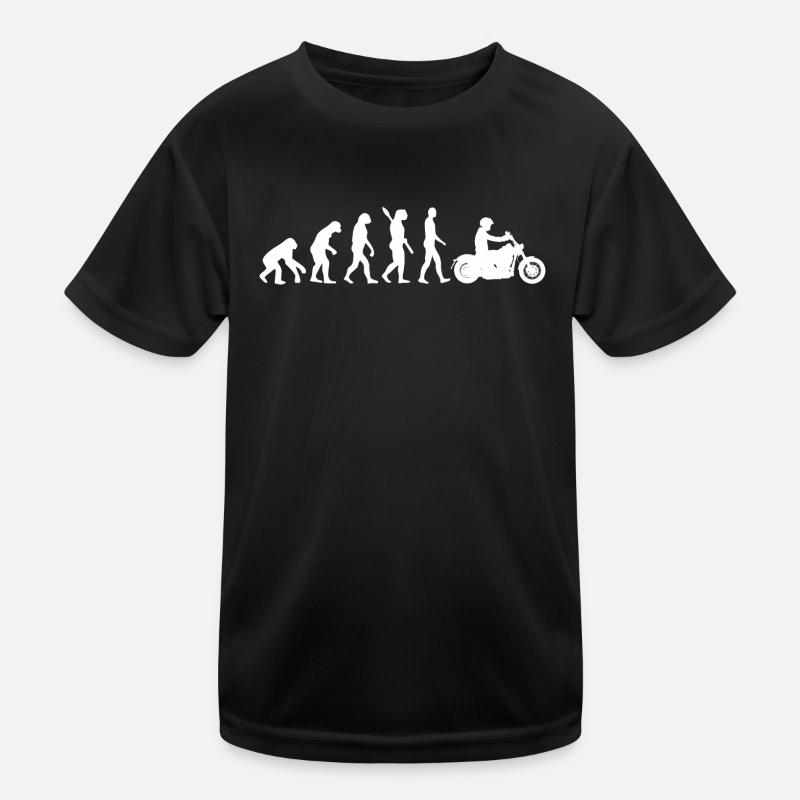 motorcycle evolution graphic - Kids Functional T-Shirt - black