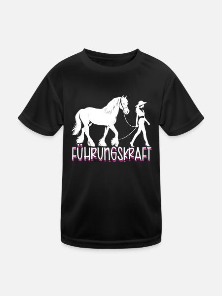 Führungskraft Pferd Reiten Geschenkidee Pferde - Kinder Funktions-T-Shirt - Schwarz - Vorne