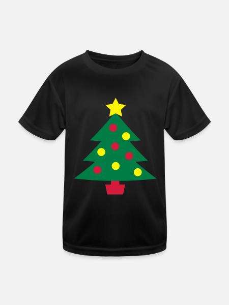 Weihnachtsbaum - Kinder Funktions-T-Shirt - Schwarz - Vorne