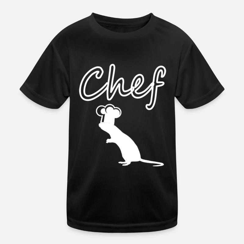 Chef comic figurine rat with cooking hat gift Kids Functional T-Shirt