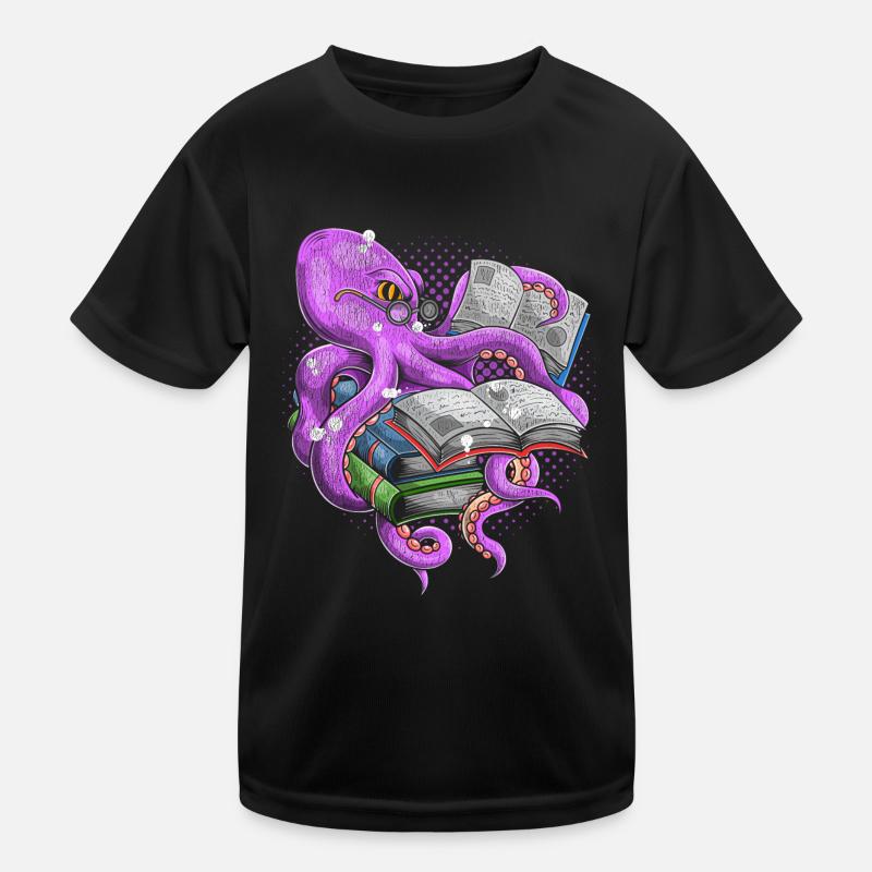 Read Bookish Octopus Kids Functional T-Shirt