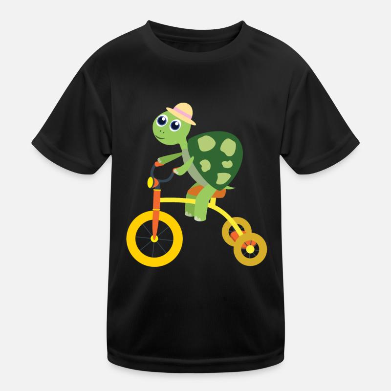 Turtle on tricycle Kids Functional T-Shirt