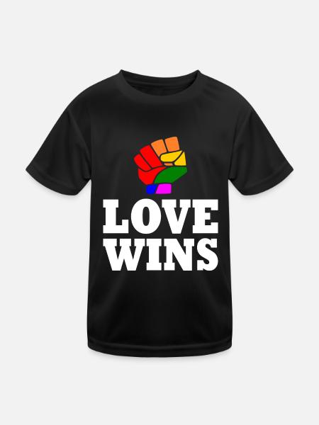 Love wins - Kids Functional T-Shirt - black - Front