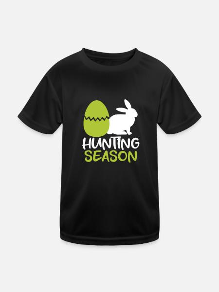 Joyeux lapin de Pâques drôle de jour de Pâques - T-shirt sport Enfant - noir - Devant