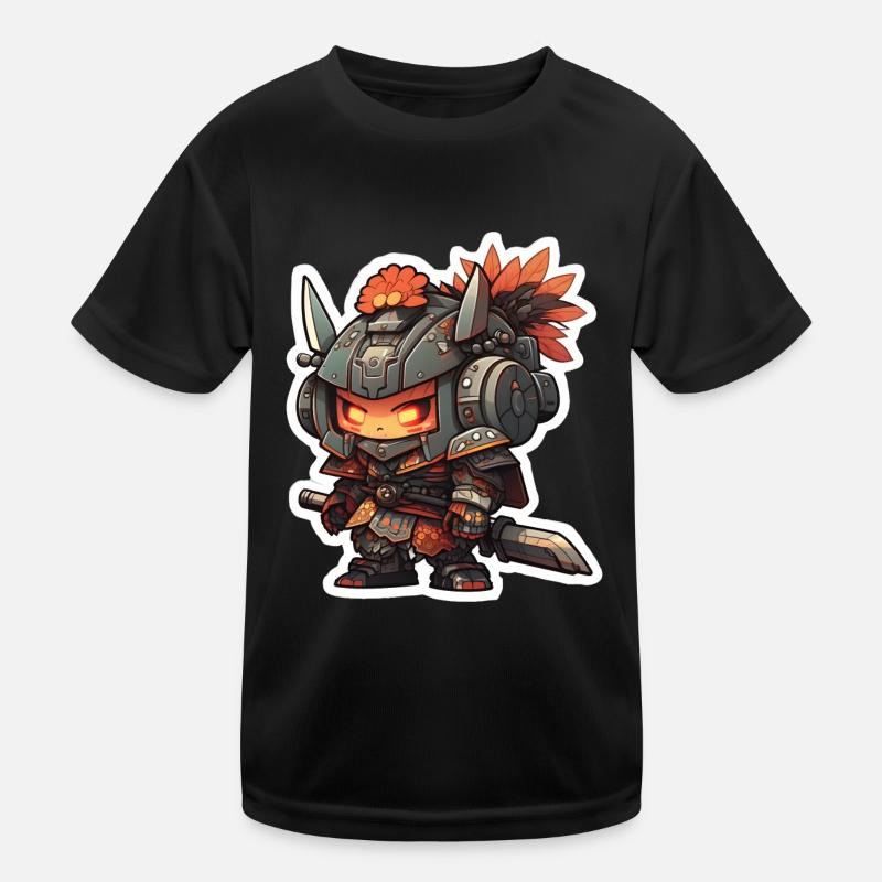Chibi Samurai Roboter Kinder Funktions-T-Shirt
