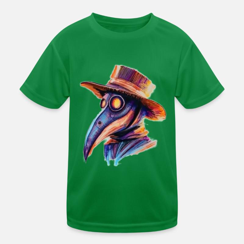Stylized Medieval Doctor's Mask Kids Functional T-Shirt