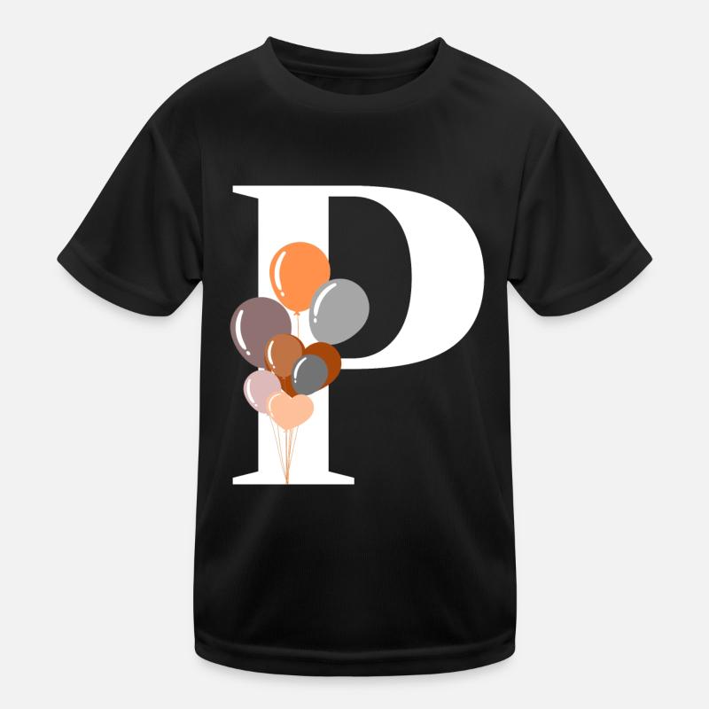 Buchstabe p Geburtstagsballon Kinder Funktions-T-Shirt
