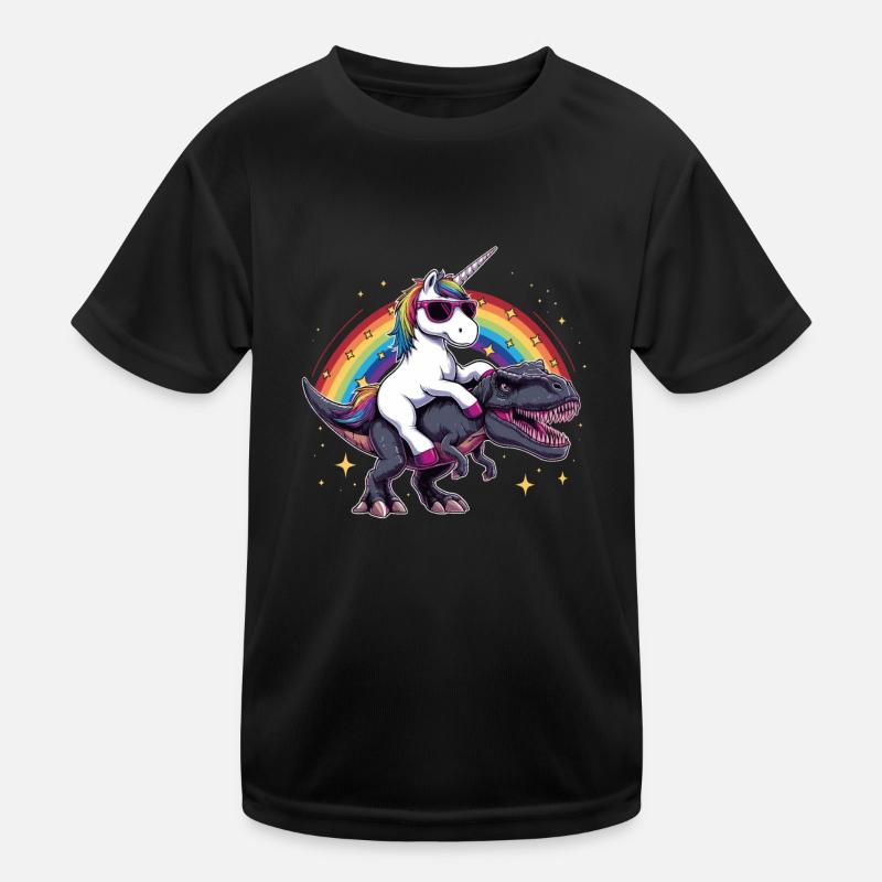 Unicorn Dinosaur T-Rex Gift for Girl Fun Kids Functional T-Shirt