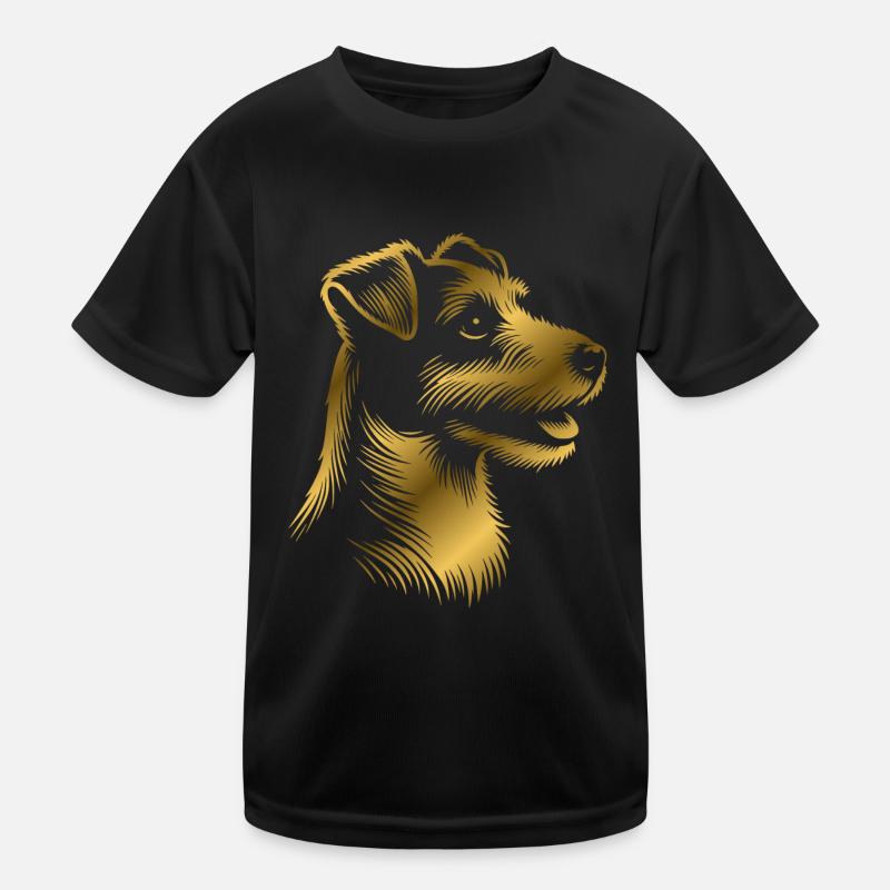 Russell Terrier dessin tête bronze, or T-shirt sport Enfant